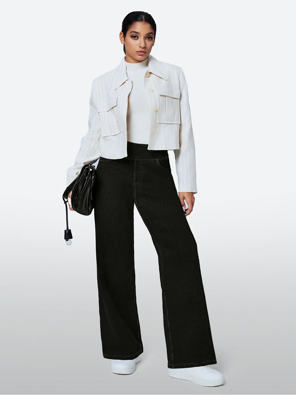IUGA FlexDenim High-Waist Pull On Wide-Leg Jeans Never Worn